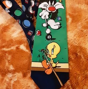 SYLVESTER & TWEETY VINTAGE POOL TIE 1995